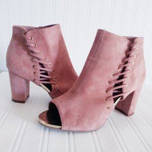 HIP Suede Booties- BLUSH color- 8.5- Never worn